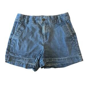 GAP Denim Jean 3" Inseam Khaki Chino Shorts Women's size 00 Tomato Girl Summer